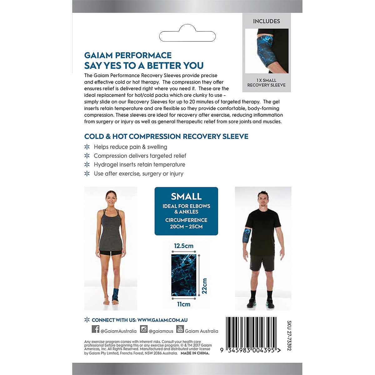 Gaiam Cold & Hot Compression Recovery Sleeve Small - Cutprice Online