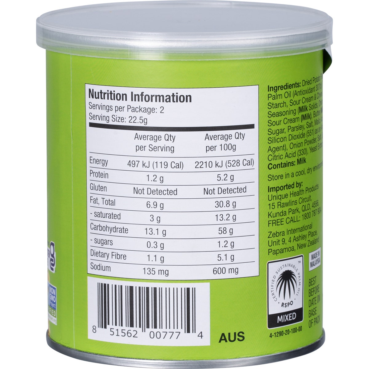 The Good Crisp Company Potato Crisps Sour Cream & Chives 12x45g - Cutprice Online