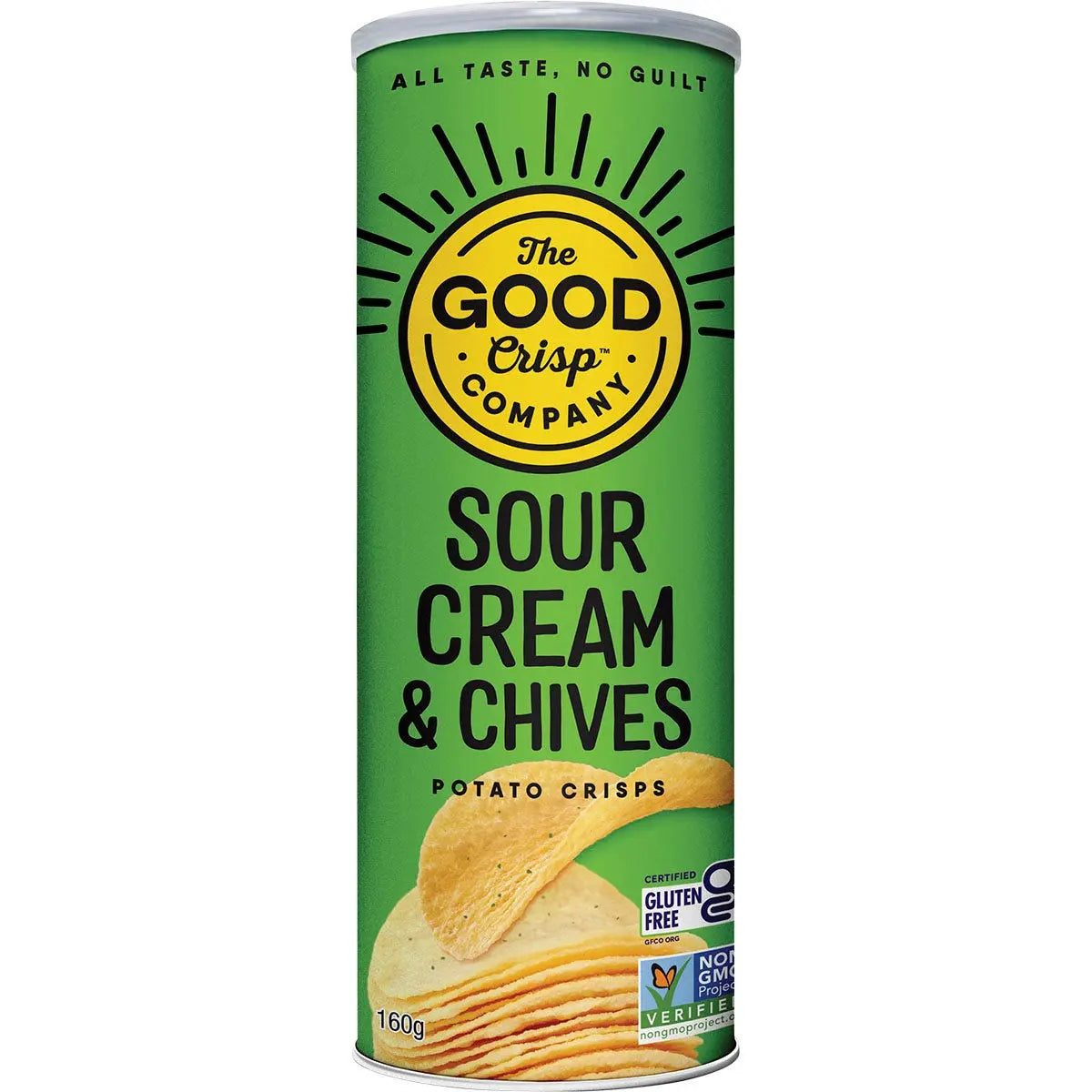 THE GOOD CRISP COMPANY Potatos Crisp Sour Cream And Chives 8x160g THE GOOD CRISP COMPANY