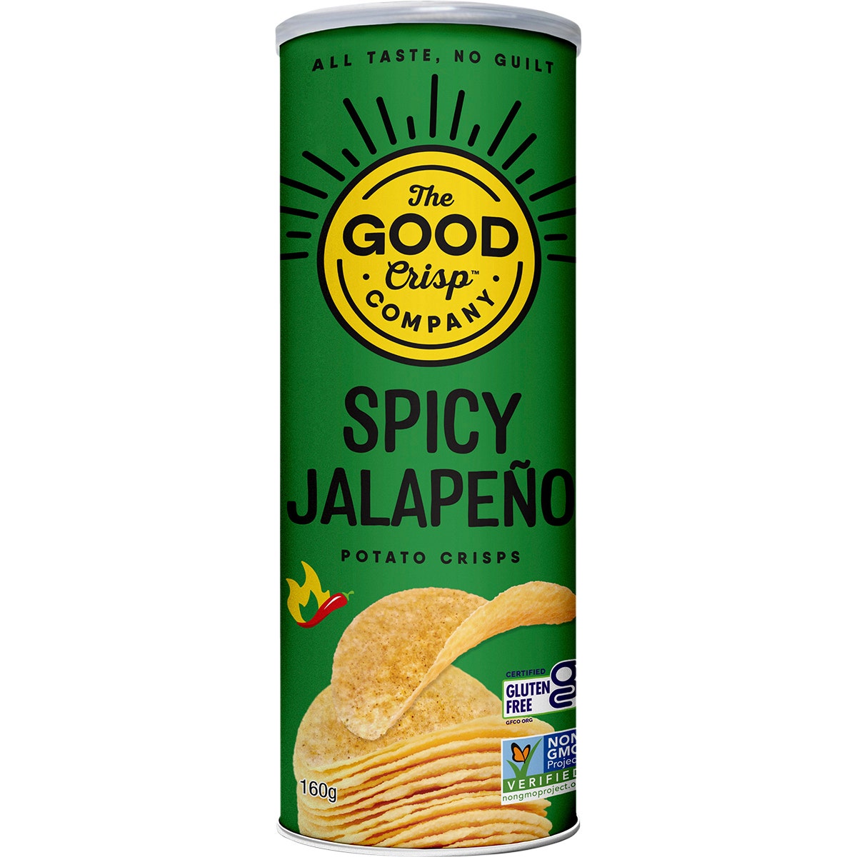 The Good Crisp Company Potato Crisps Spicy Jalapeno 8x160g - Cutprice Online