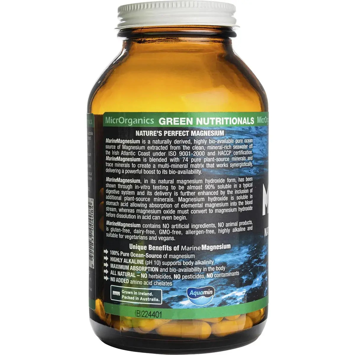Green Nutritionals Marine Magnesium Vegan Capsules (260mg) 120 GREEN NUTRITIONALS