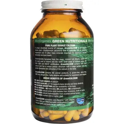 Green Nutritionals Green Calcium Vegan Capsules (600mg) 240 GREEN NUTRITIONALS