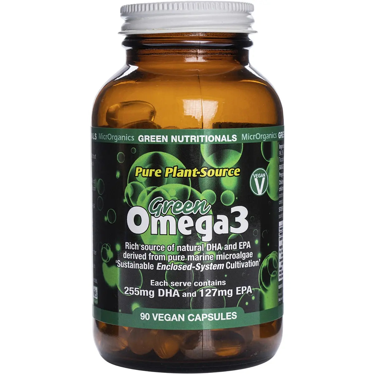 GREEN NUTRITIONALS Green Omega3 Vegan Capsules (255mg + 127mg) 90 GREEN NUTRITIONALS