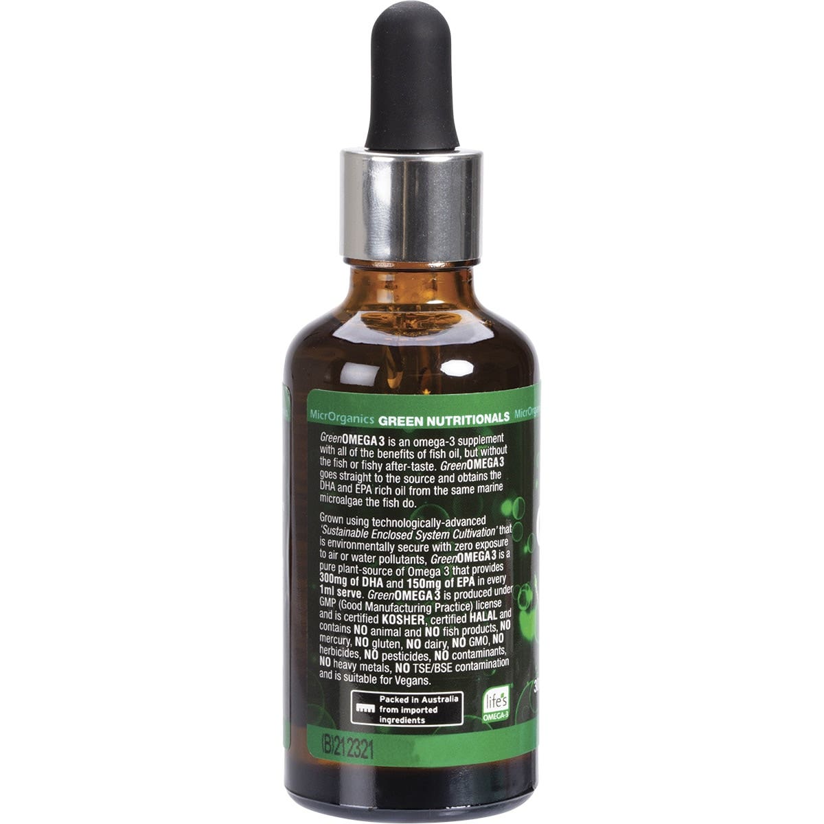 GREEN NUTRITIONALS Green Omega3 Vegan Drops (300mg DHA+150mg EPA) 50ml GREEN NUTRITIONALS