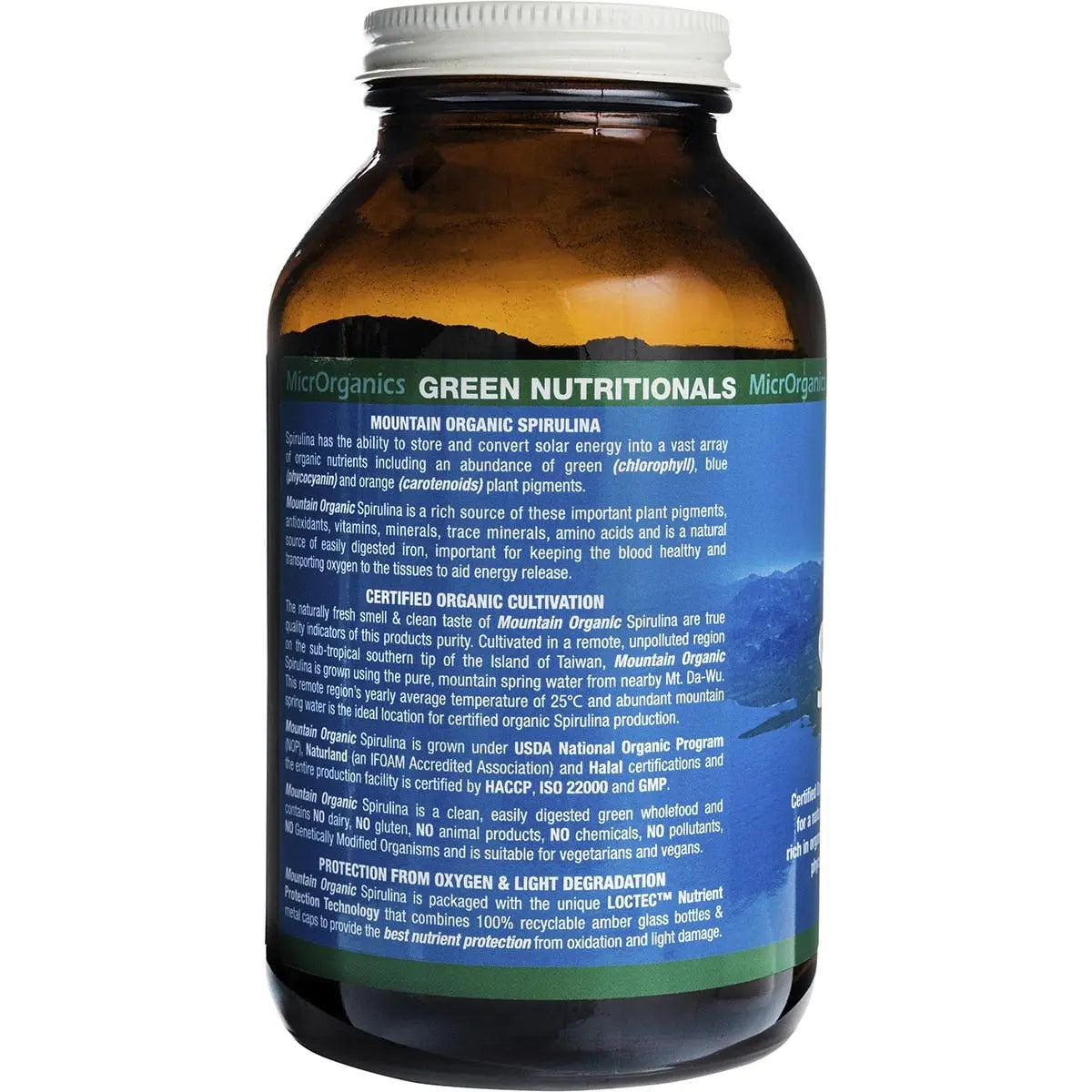 GREEN NUTRITIONALS Mountain Organic Spirulina Powder 250g GREEN NUTRITIONALS