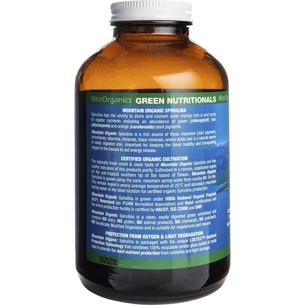 Green Nutritionals Mountain Organic Spirulina Powder 500g GREEN NUTRITIONALS