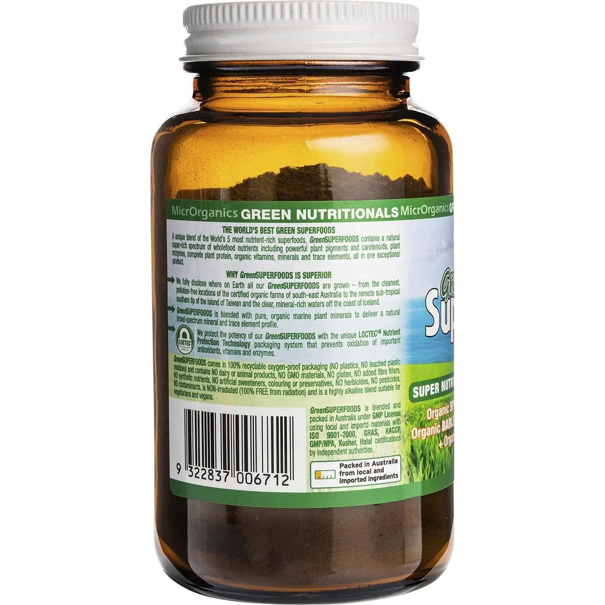 Green Nutritionals Organic Green Superfoods Powder 120g GREEN NUTRITIONALS