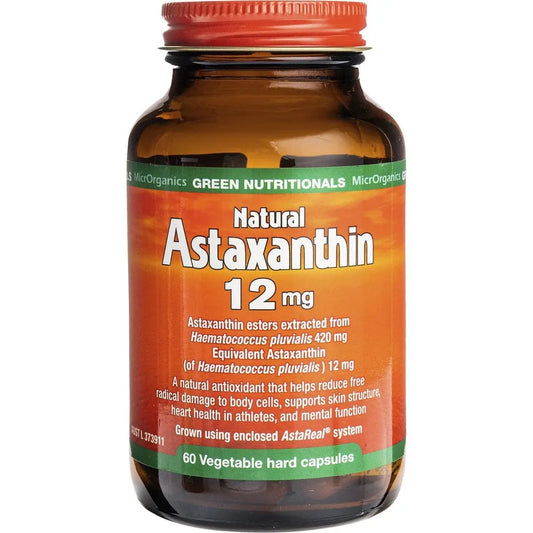 GREEN NUTRITIONALS Natural Astaxanthin Vegan Capsules (12mg) 60 GREEN NUTRITIONALS