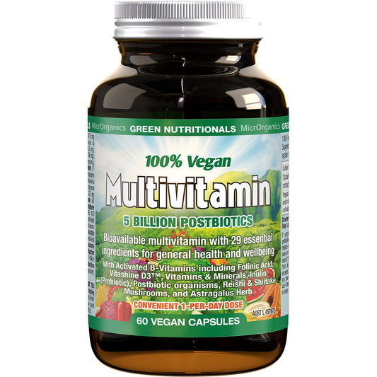 Green Nutritionals 100% Vegan Multivitamin Capsules - Cutprice Online