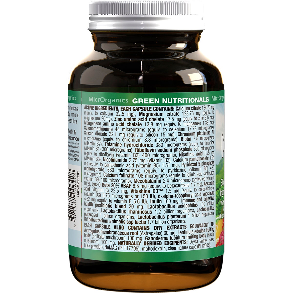 Green Nutritionals 100% Vegan Multivitamin Capsules - Cutprice Online