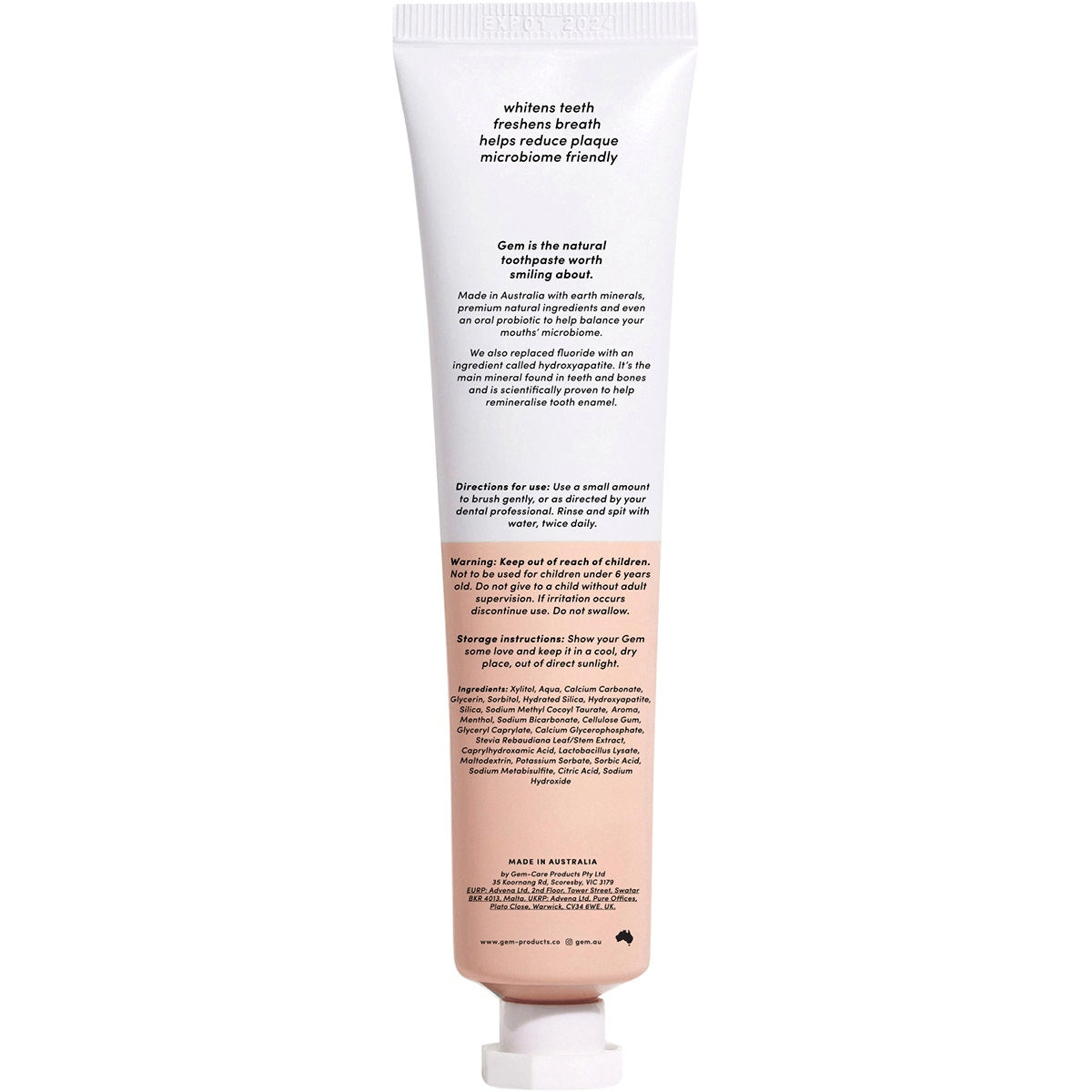 GEM Toothpaste Triple Whitening Watermelon Mint 100g GEM