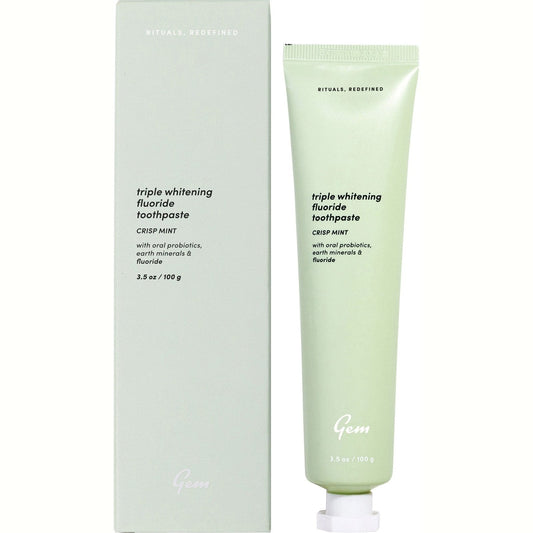 GEM Toothpaste Triple Whitening Fluoride Crisp Mint 100g GEM