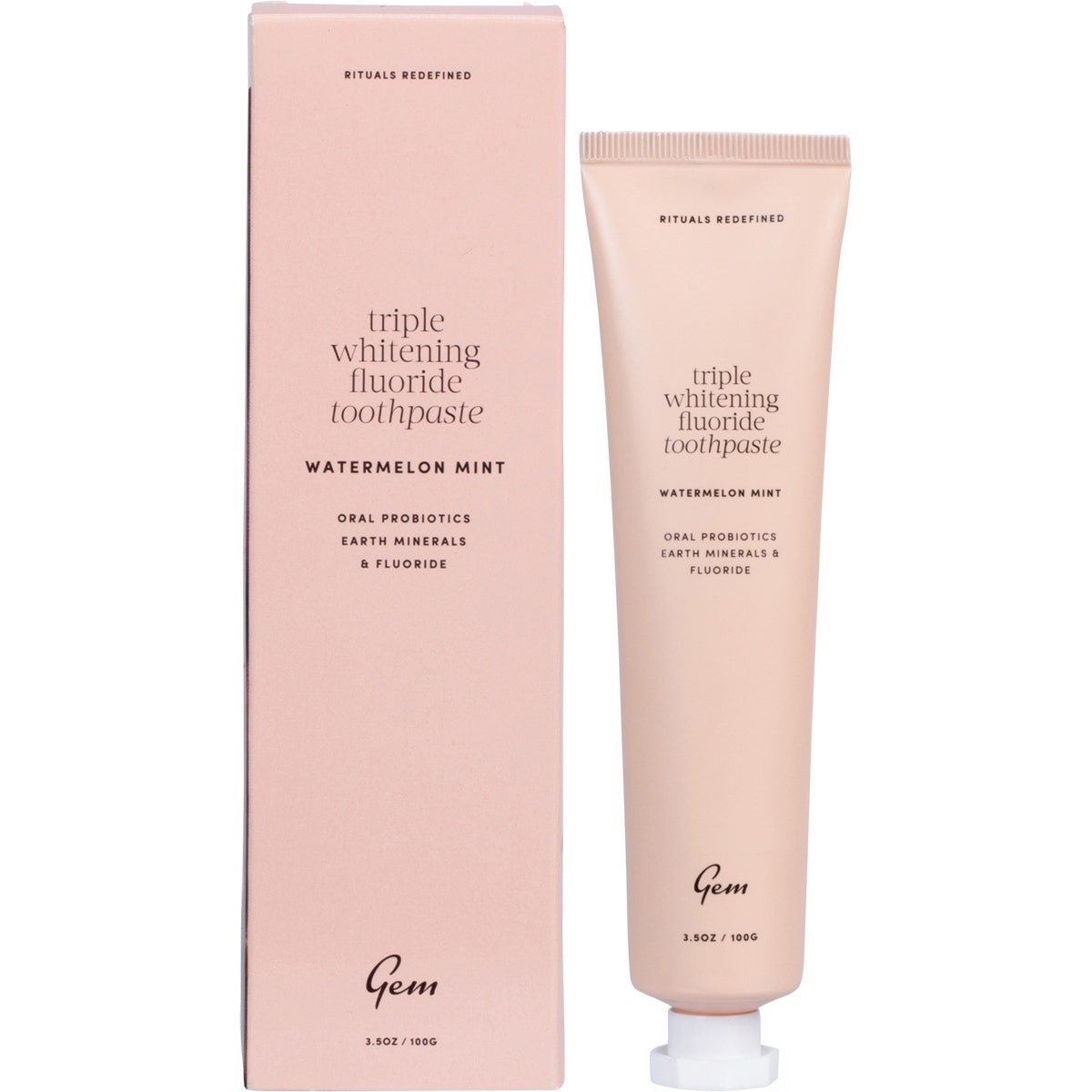 Gem Toothpaste Triple Whitening Fluoride Watermelon Mint 100g - Cutprice Online