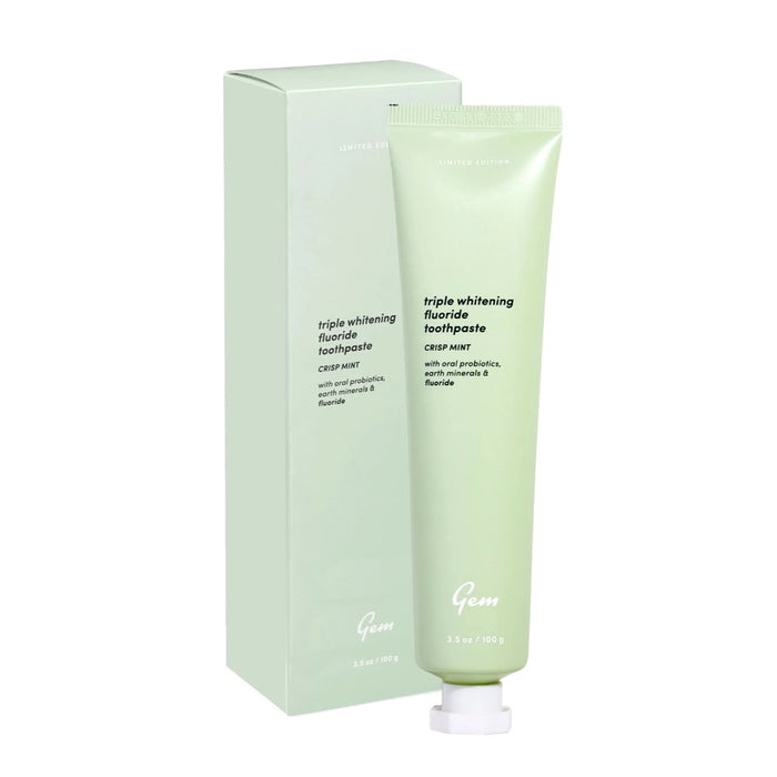 GEM Toothpaste Triple Whitening Fluoride Crisp Mint 100g GEM