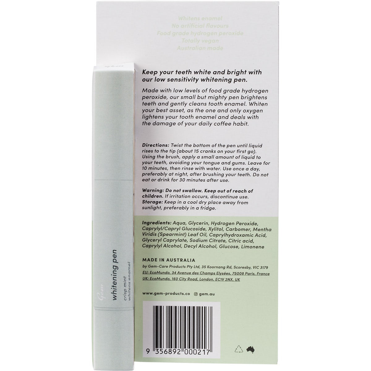 GEM Whitening Pen Crisp Mint 4ml GEM