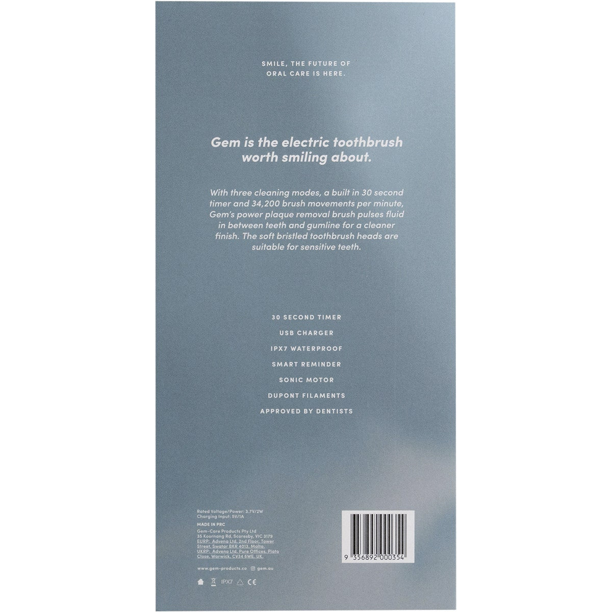 GEM Electric Toothbrush Mint 1 GEM