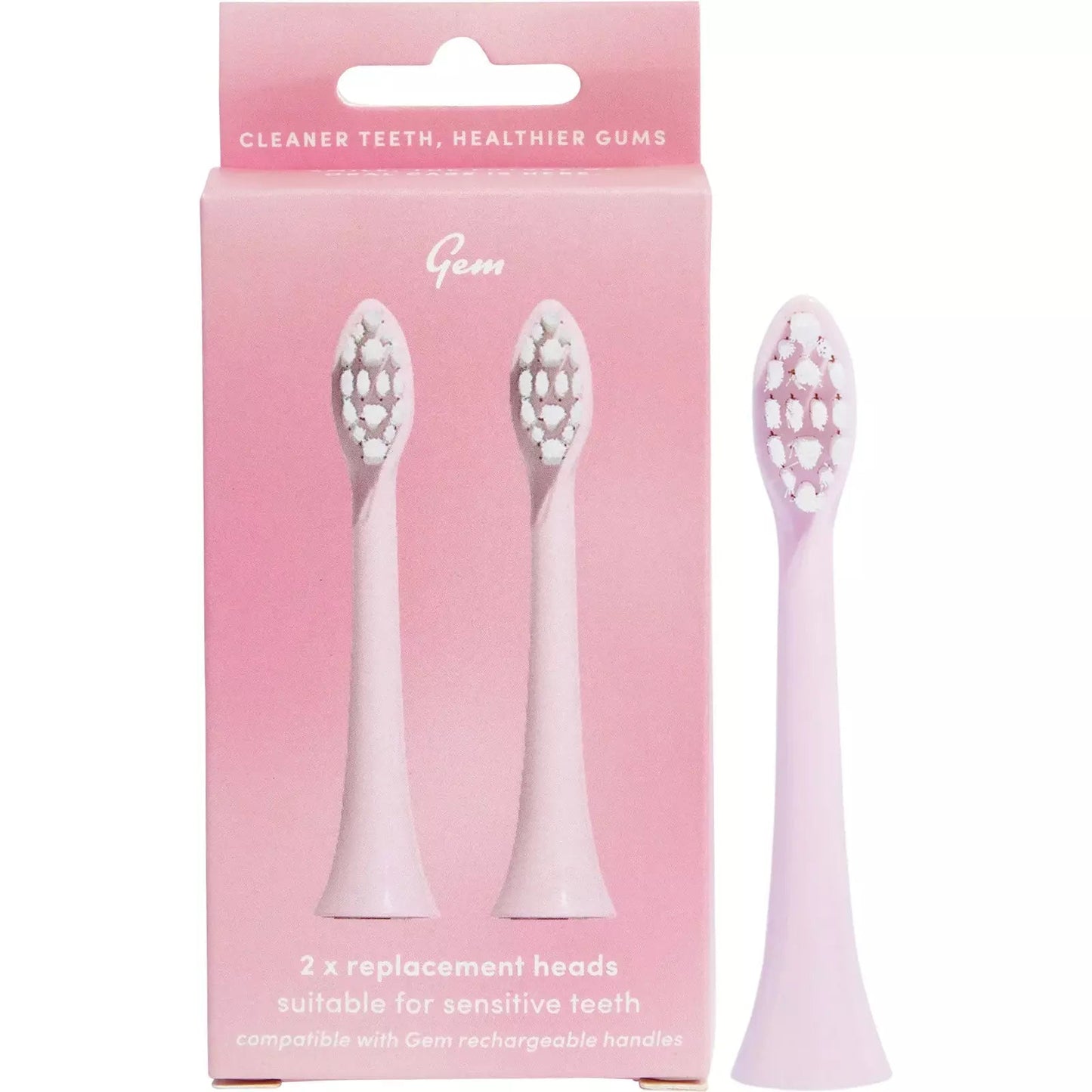 GEM Electric Toothbrush Replacement Heads Coconut 2pk GEM