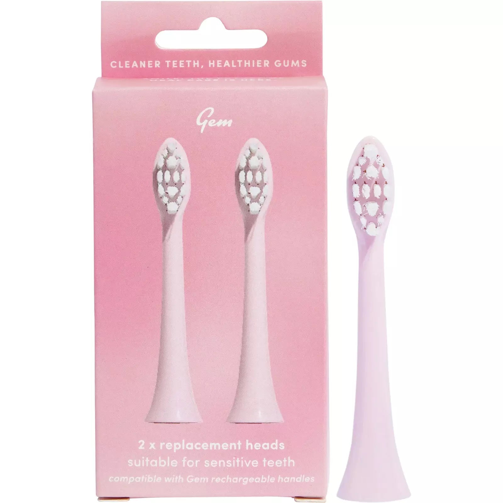 GEM Electric Toothbrush Replacement Heads Coconut 2pk GEM
