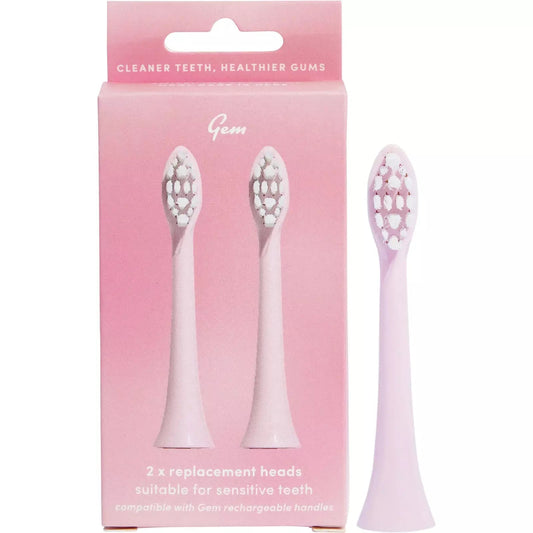 GEM Electric Toothbrush Replacement Heads Coconut 2pk GEM