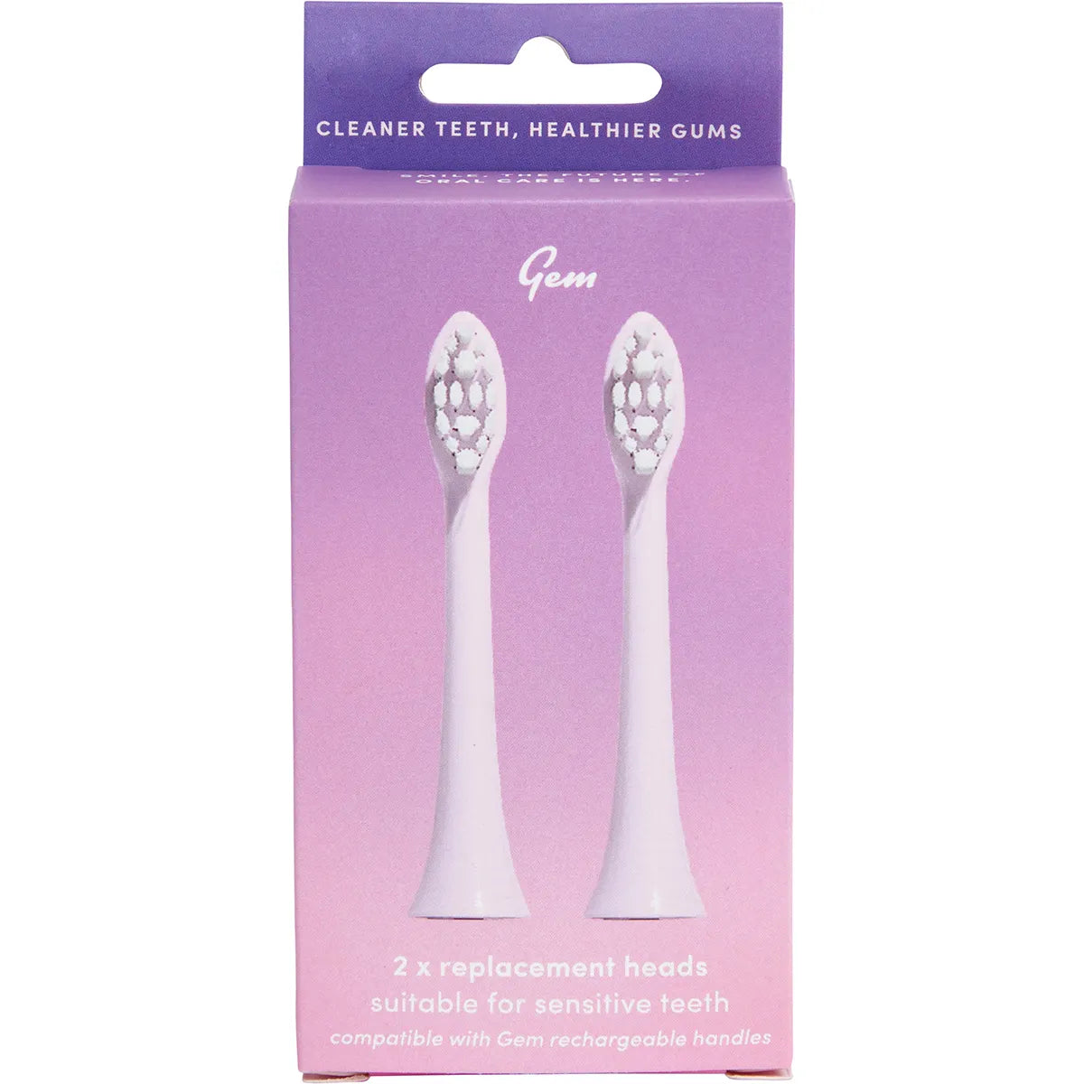 GEM Electric Toothbrush Replacement Heads Rose 2pk GEM