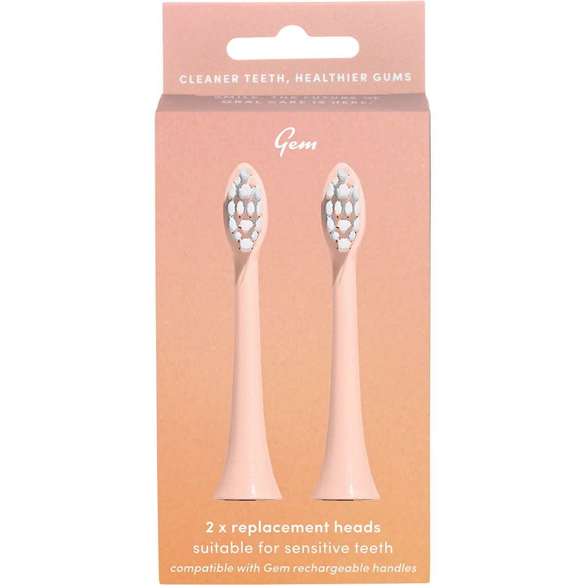GEM Electric Toothbrush Replacement Heads Watermelon 2pk GEM