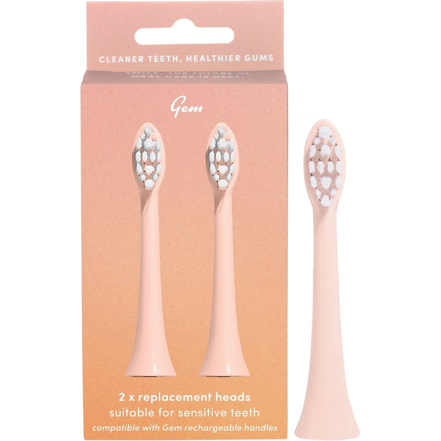 GEM Electric Toothbrush Replacement Heads Watermelon 2pk GEM
