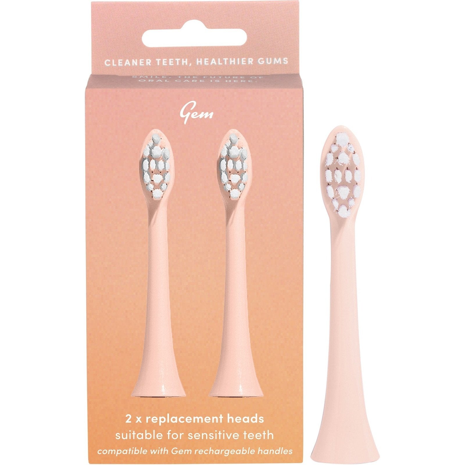 GEM Electric Toothbrush Replacement Heads Watermelon 2pk GEM