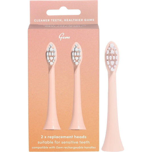 GEM Electric Toothbrush Replacement Heads Watermelon 2pk GEM