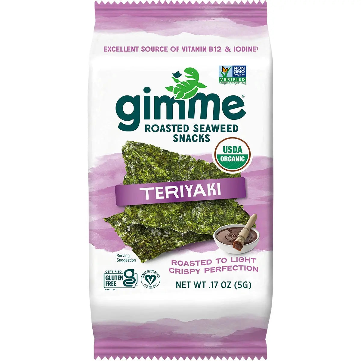 GIMME Roasted Seaweed Snacks Teriyaki - 6 Pack 6x5g GIMME