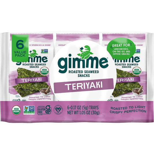 GIMME Roasted Seaweed Snacks Teriyaki - 6 Pack 6x5g GIMME