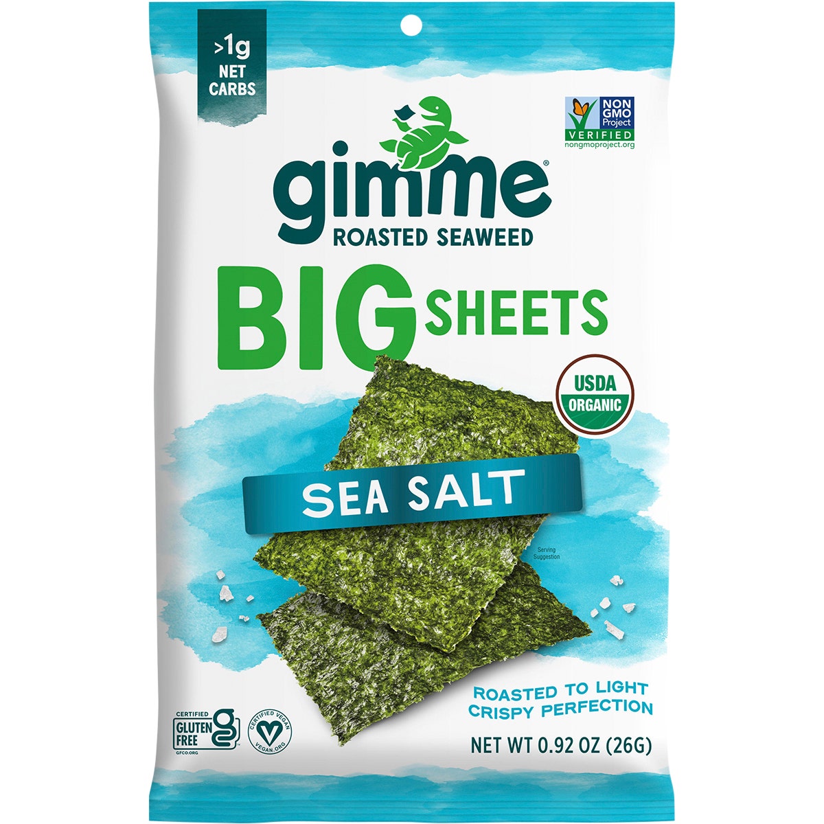 GIMME Roasted Seaweed Big Sheets Sea Salt (7 Sheets) 26g - Cutprice Online