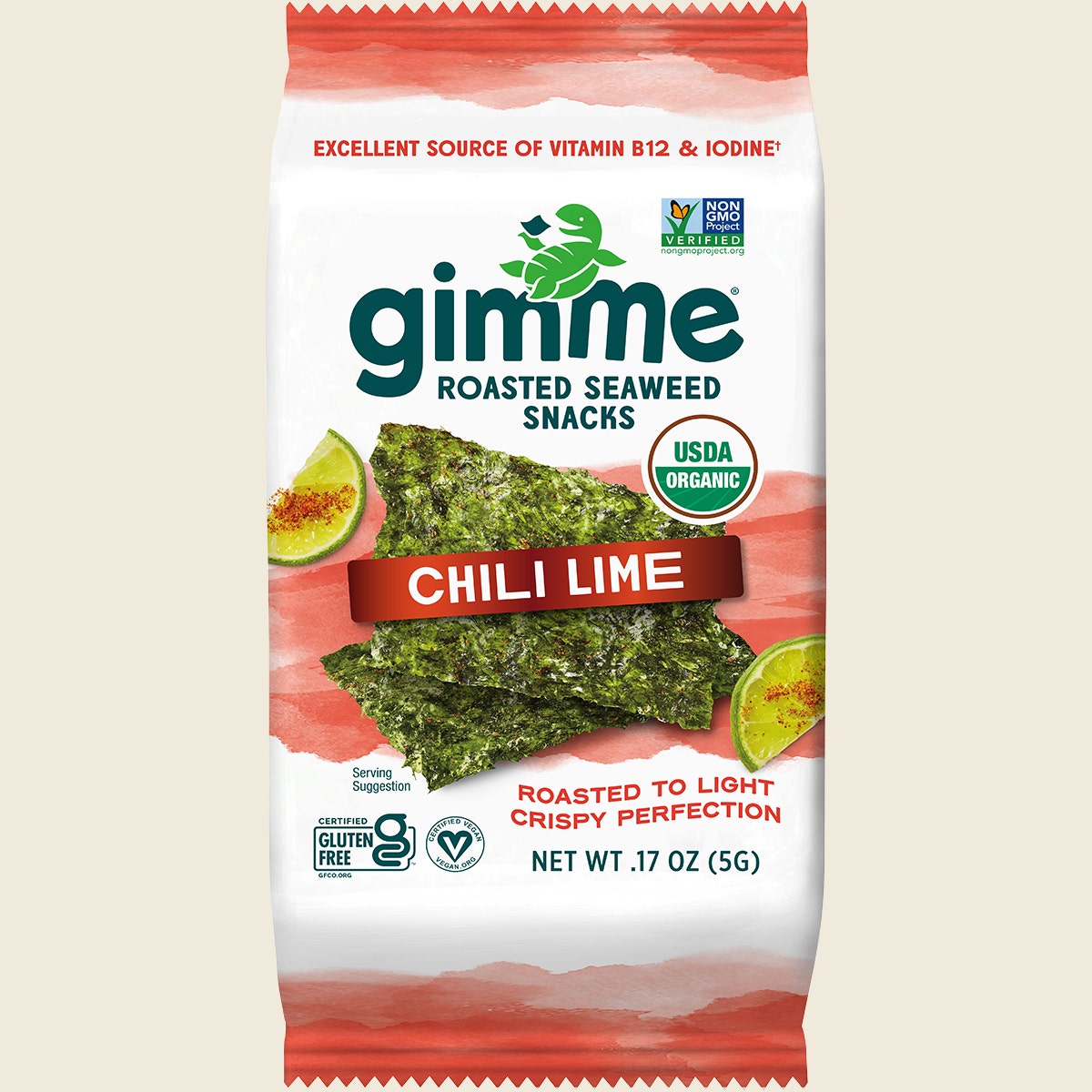 Gimme Roasted Seaweed Snacks Chili Lime 8x30g