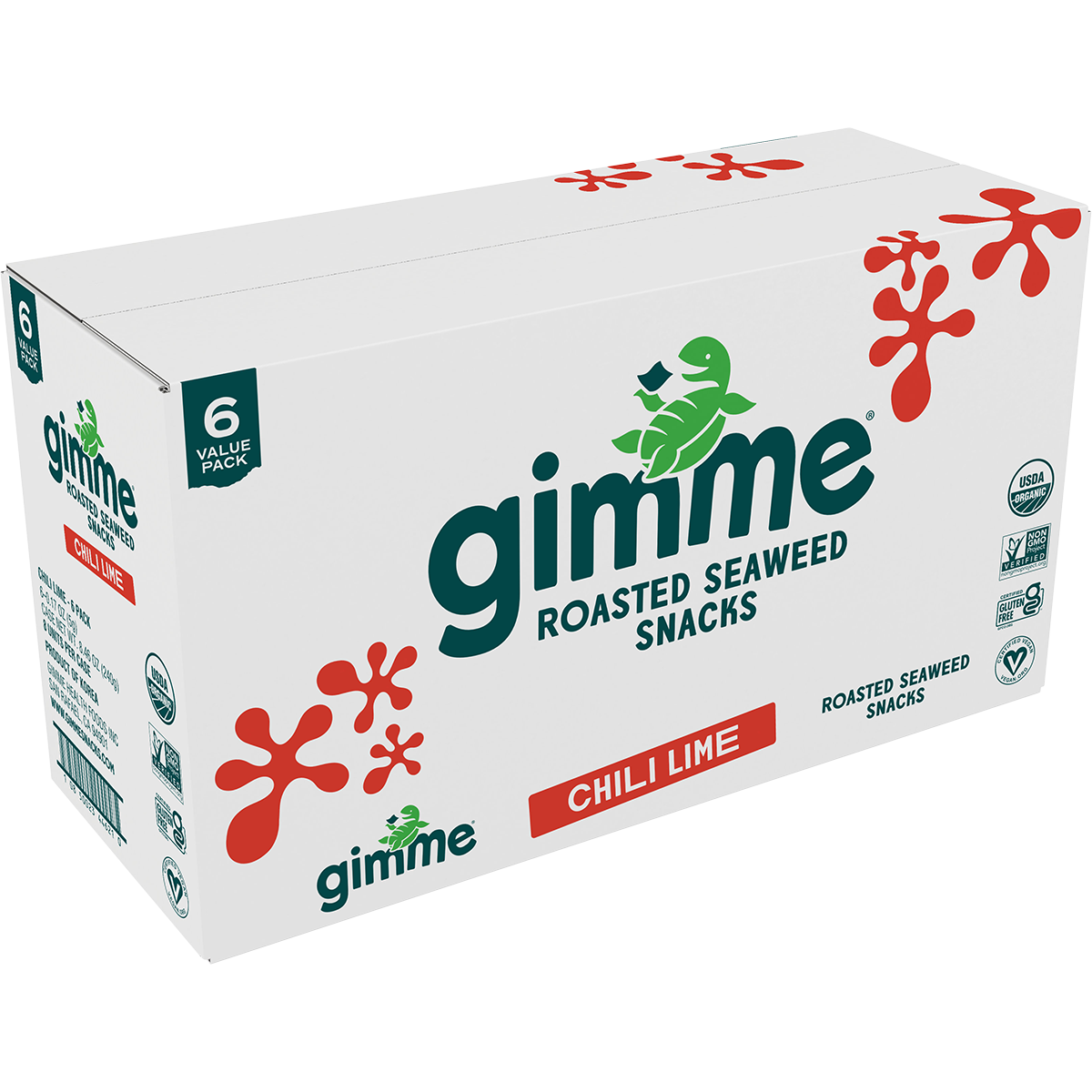 gimME Roasted Seaweed Snacks Chili Lime 30g x 8 Pack