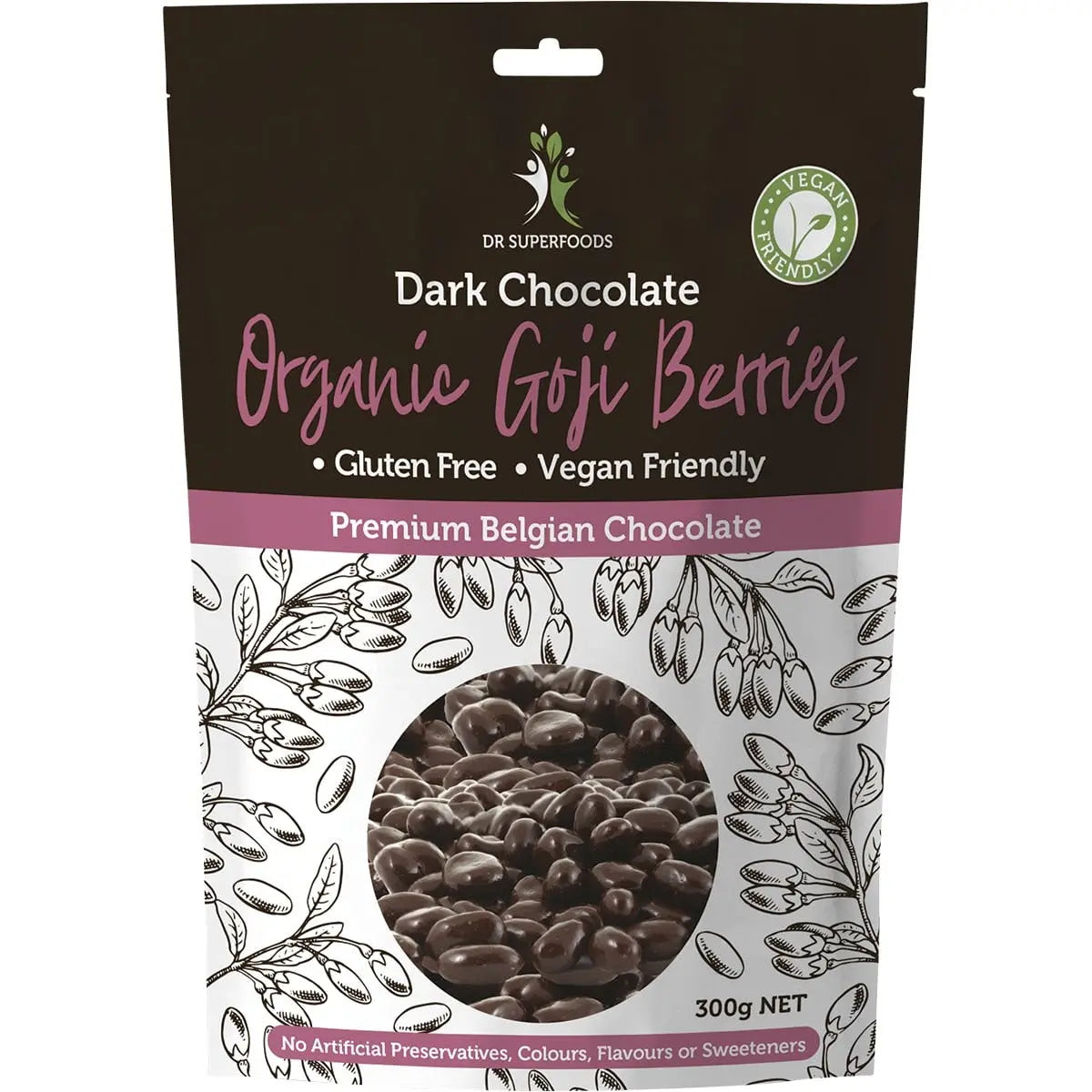 DR SUPERFOODS Goji Berries Organic - Dark Chocolate 300g DR SUPERFOODS
