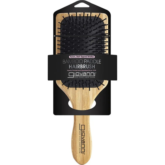 GIOVANNI Bamboo Hair Brush Paddle - Nylon, Ball-Tipped Bristles 1 GIOVANNI
