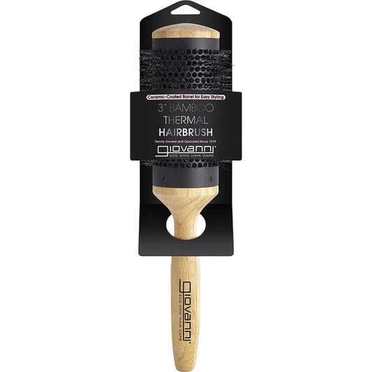 Giovanni Bamboo Hair Brush Thermal - Ceramic Coated Barrel 1 GIOVANNI