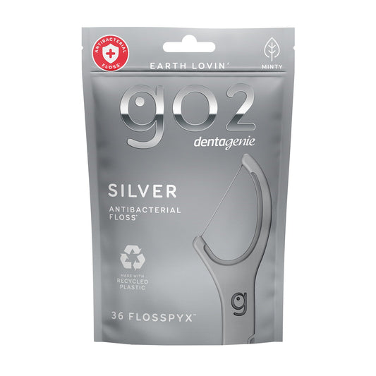 GO2 Dentagenie Silver Anti-Bacterial FlossPyx Minty 36 Pack - Cutprice Online