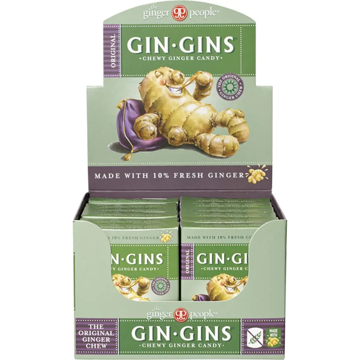 THE GINGER PEOPLE Gin Gins Ginger Candy Chewy Original 12x42g THE GINGER PEOPLE