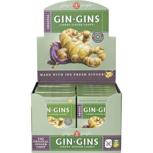 THE GINGER PEOPLE Gin Gins Ginger Candy Chewy Original 12x42g THE GINGER PEOPLE