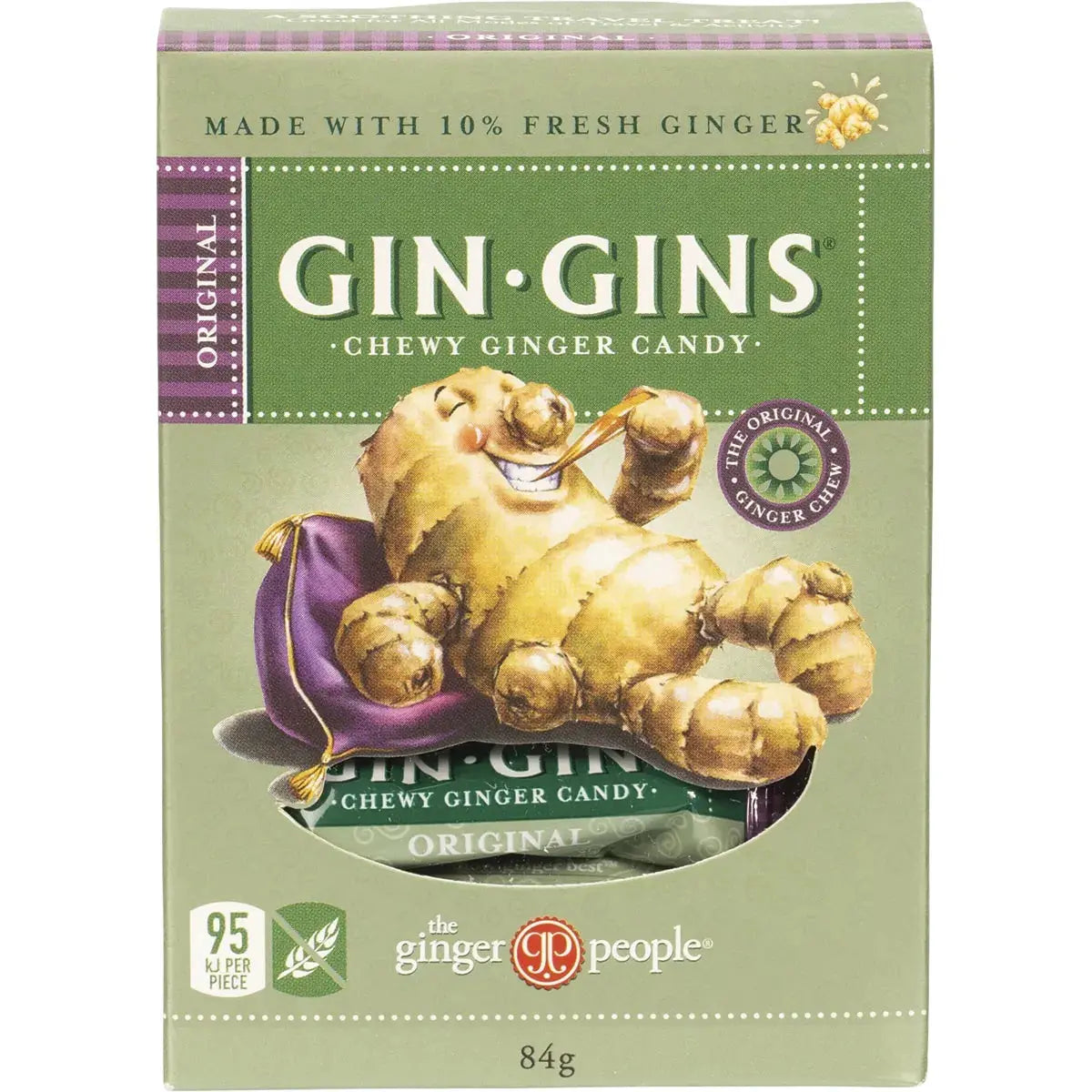 THE GINGER PEOPLE Gin Gins Ginger Candy Chewy - Original 84g THE GINGER PEOPLE