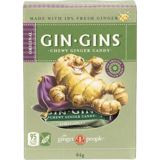 THE GINGER PEOPLE Gin Gins Ginger Candy Chewy - Original 84g THE GINGER PEOPLE