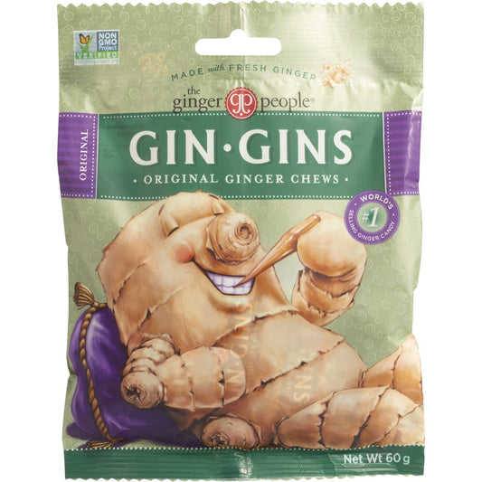 THE GINGER PEOPLE Gin Gins Ginger Candy Bag Chewy Original 12x60g - Cutprice Online