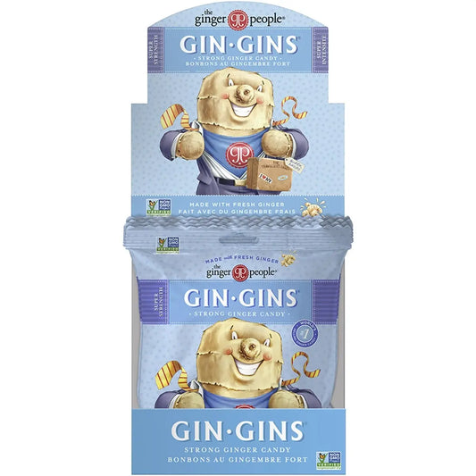 THE GINGER PEOPLE Gin Gins Ginger Candy Bag Super Strength 12x 60g THE GINGER PEOPLE