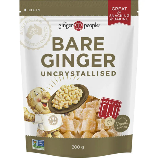 THE GINGER PEOPLE Uncrystallised Bare Ginger 200g THE GINGER PEOPLE