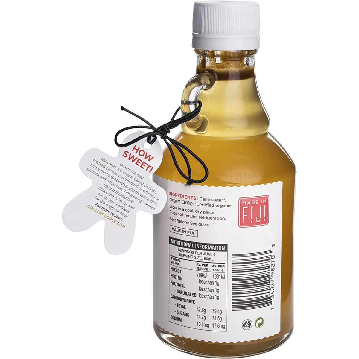 THE GINGER PEOPLE Fiji Ginger Syrup Organic  237ml THE GINGER PEOPLE