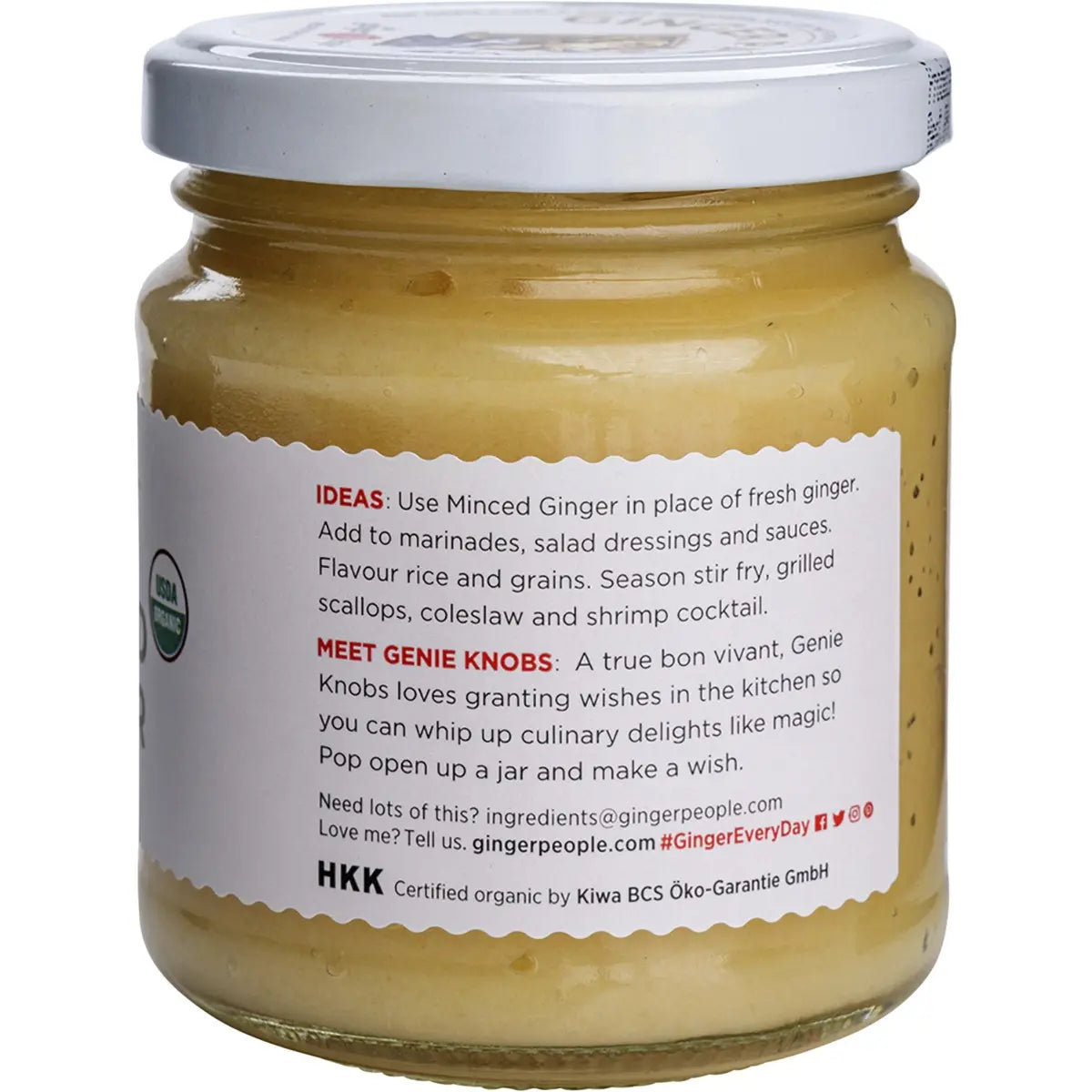 THE GINGER PEOPLE Minced Ginger Organic 190g THE GINGER PEOPLE