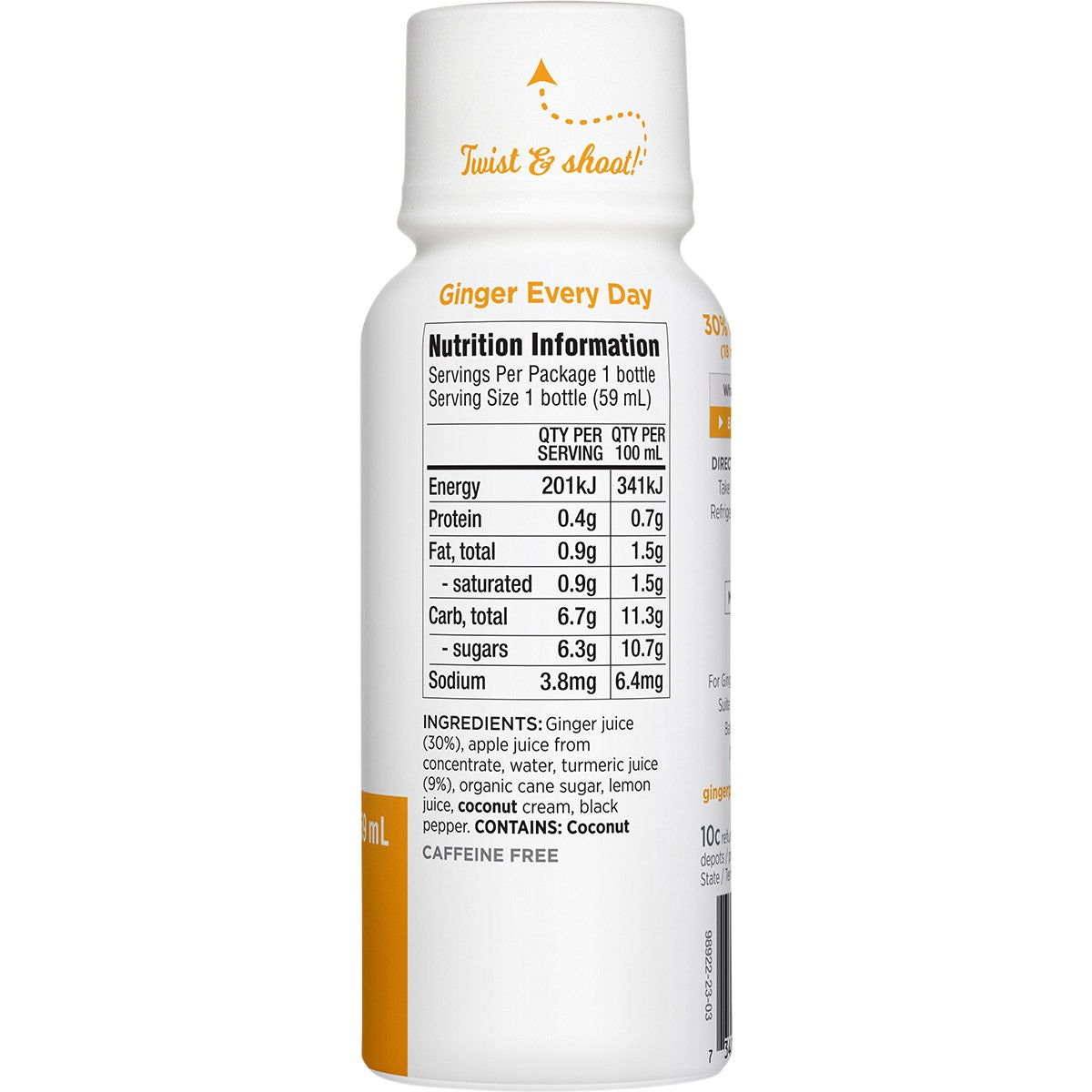 The Ginger People Ginger Shot Wild Turmeric 59ML - Cutprice Online