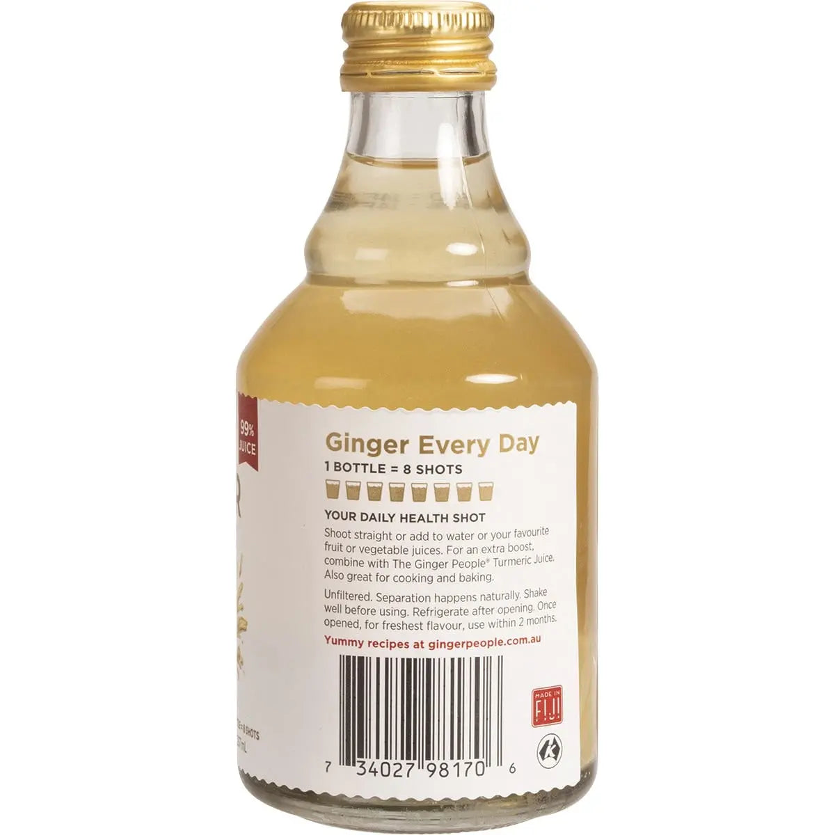 THE GINGER PEOPLE Ginger Juice 99% Juice 237ml THE GINGER PEOPLE