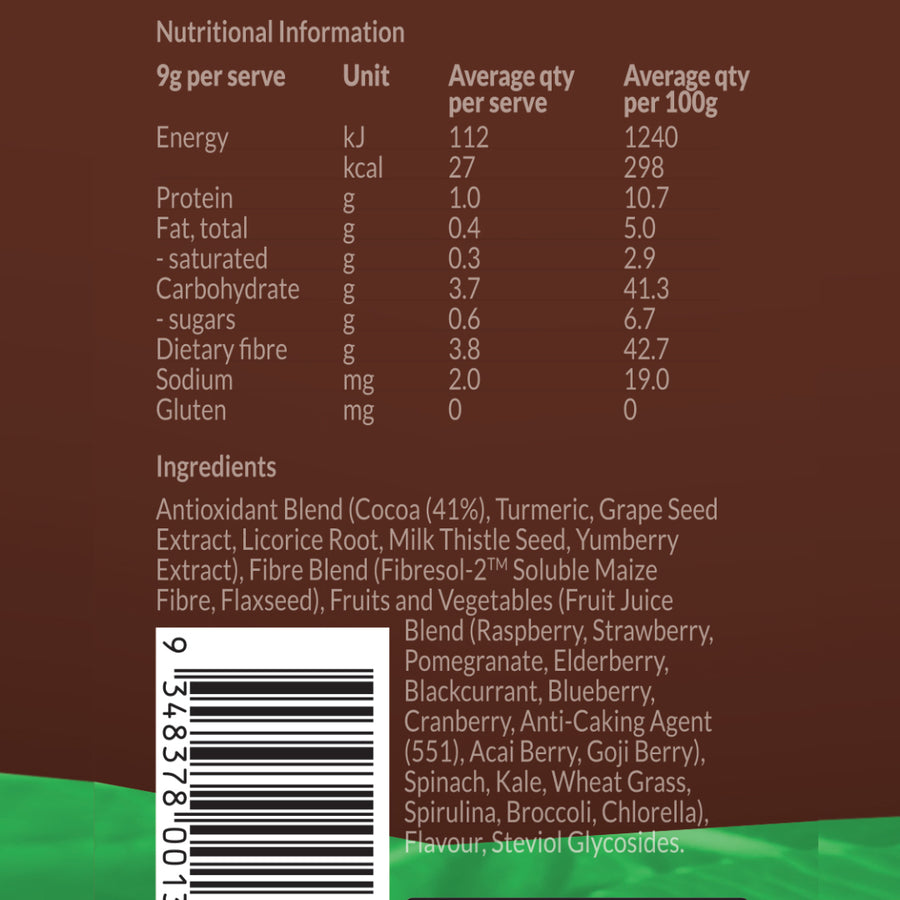 The Man Shake Choc Super Greens 270g - Cutprice Online