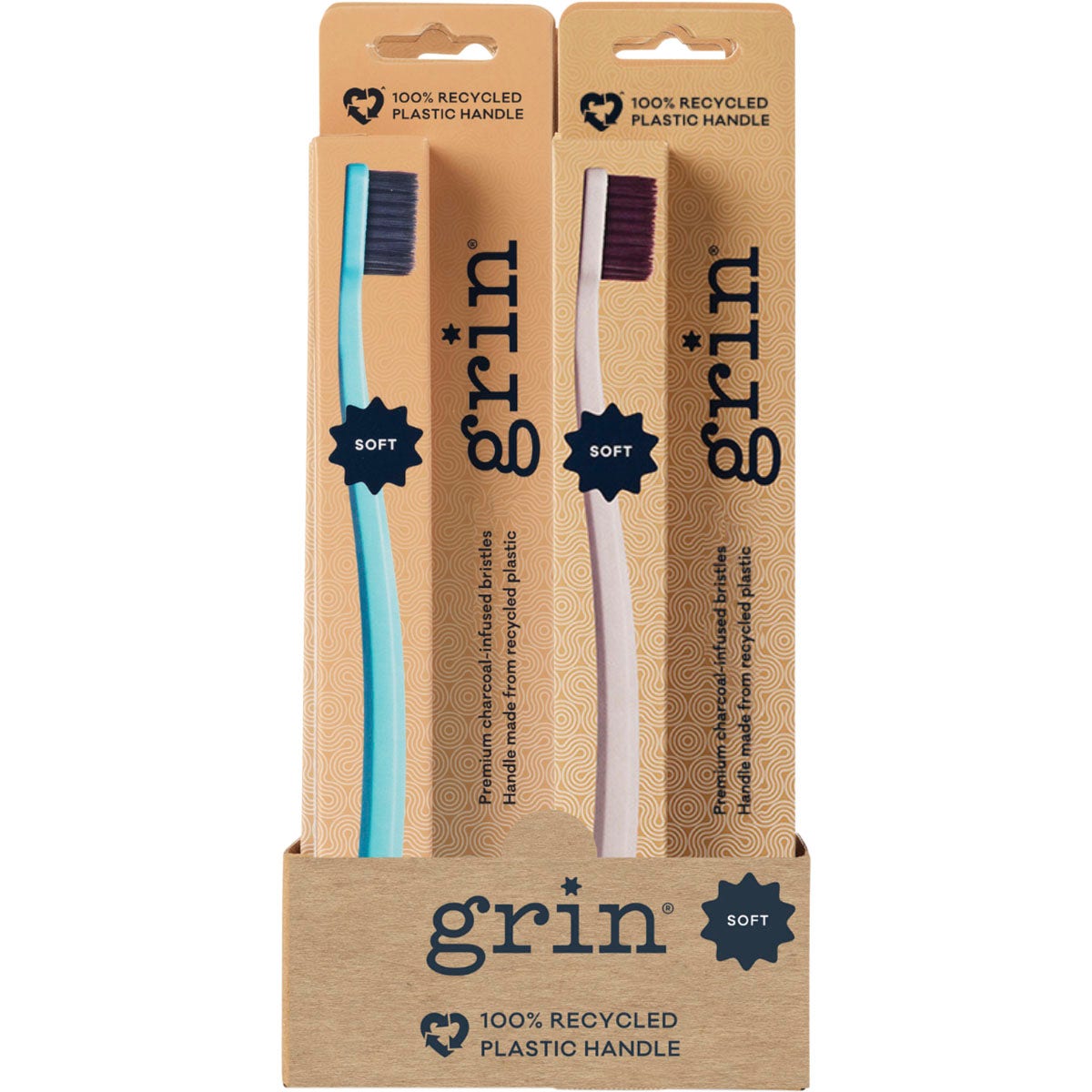GRIN 100% Recycled Toothbrush Soft Mint, Ivory x8 - Cutprice Online